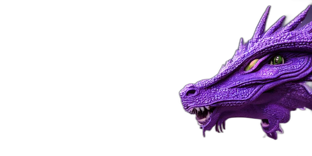 dragon, creature, animal, weapon, 3d render, highly, detailed, purple transparent PNG cut-out