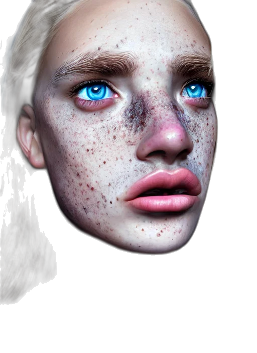 face, mask, creature, hair, photorealistic, 3d render, fantasy art, concept art transparent PNG cut-out