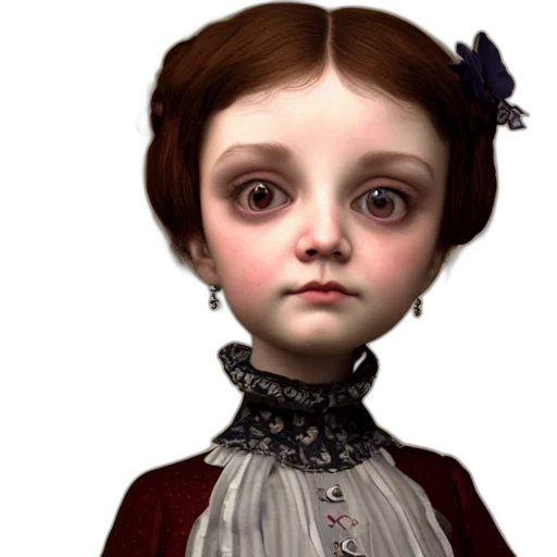 face, dress, staff, photorealistic transparent PNG cut-out