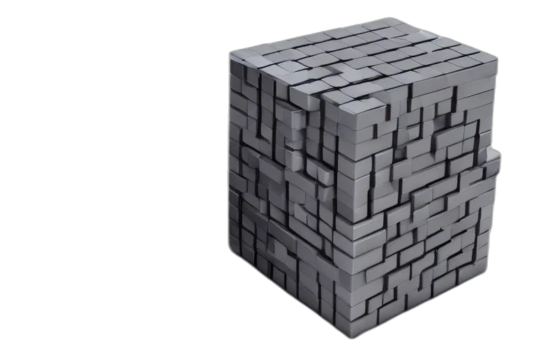 furniture, robot, 3d render, pixel art, monochrome, rendering, stacked, jenga transparent PNG cut-out