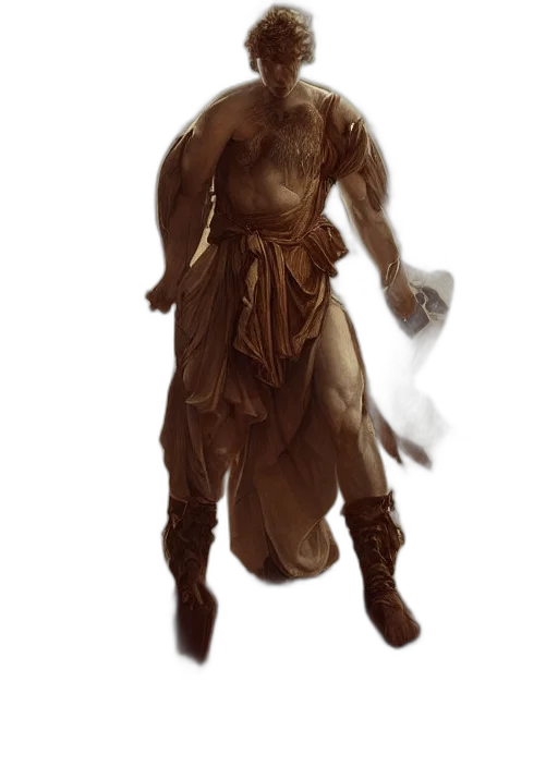 staff, creature, mask, dress transparent PNG cut-out