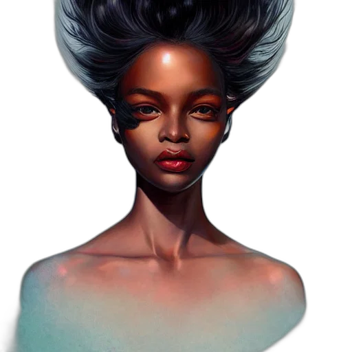 hair, face, crown, concept art transparent PNG cut-out