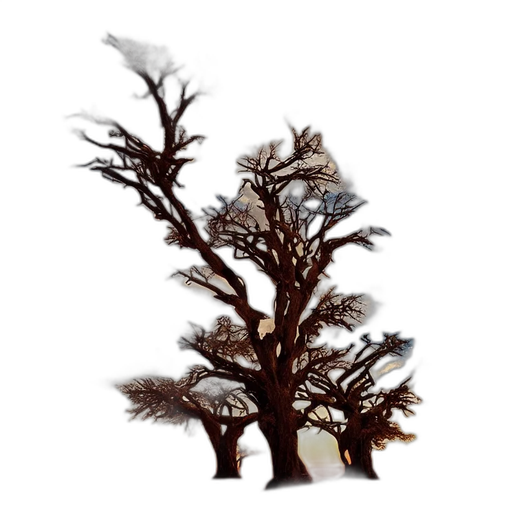 tree, crown, hair, creature, 3d render, concept art, photorealistic, pixel art transparent PNG cut-out