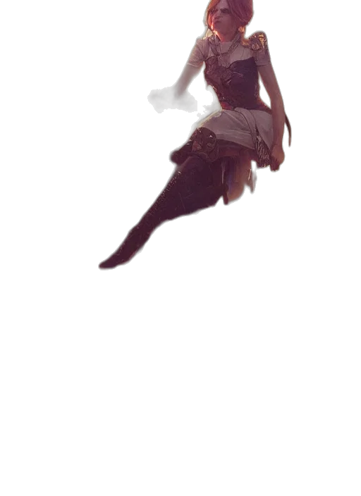 dress, staff, creature, hair transparent PNG cut-out