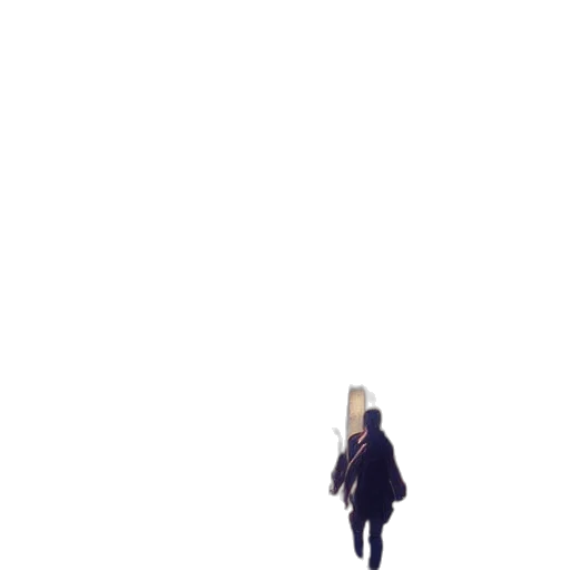 umbrella, jacket, robot, staff, pixel art, concept art, 3d render, anime transparent PNG cut-out