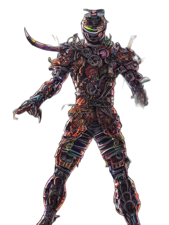 robot, creature, mask, weapon transparent PNG cut-out