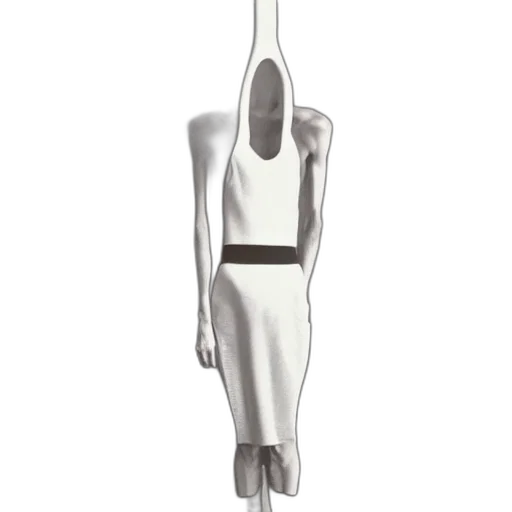 dress, staff, jewelry, robot, 3d render, concept art, monochrome, earth tones transparent PNG cut-out