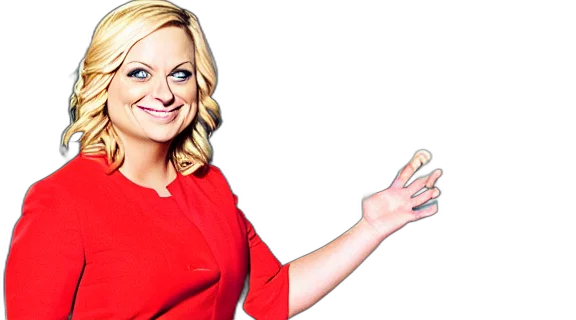 dress, leslie, knope, show, parks, recreation, waving, goodbye transparent PNG cut-out
