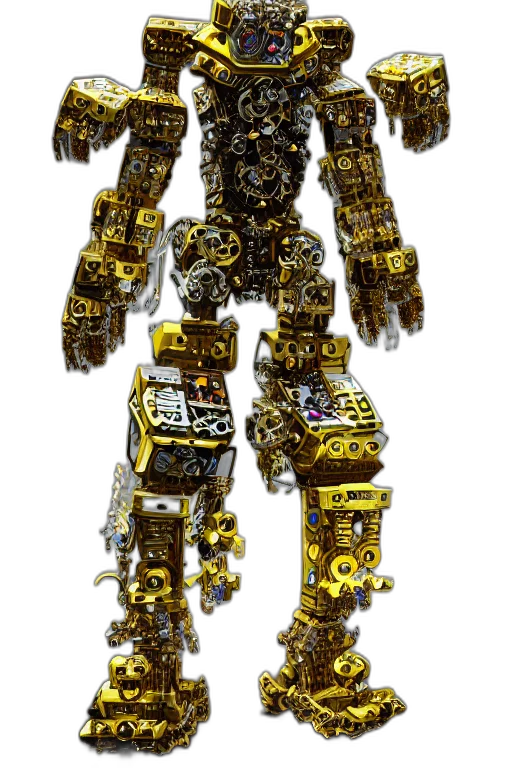 robot, weapon, staff, animal, concept art, 3d render, pixel art, cyberpunk transparent PNG cut-out