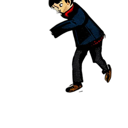 jacket, staff, cartoon, comic book art, concept art, pixel art, book, illustration transparent PNG cut-out