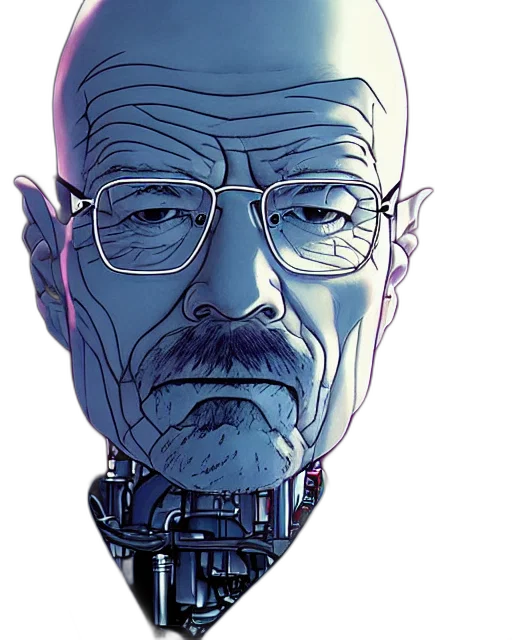 robot, face, comic book art, cyberpunk, concept art, cartoon, portrait, walter transparent PNG cut-out