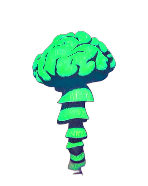 hat, tree, crown, umbrella, concept art, 3d render, pixel art, vaporwave transparent PNG cut-out