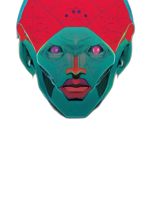 mask, face, robot, creature transparent PNG cut-out