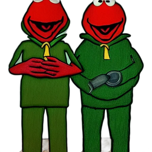 mask, cartoon, concept art, 3d render, comic book art, red, kermit, elmo transparent PNG cut-out