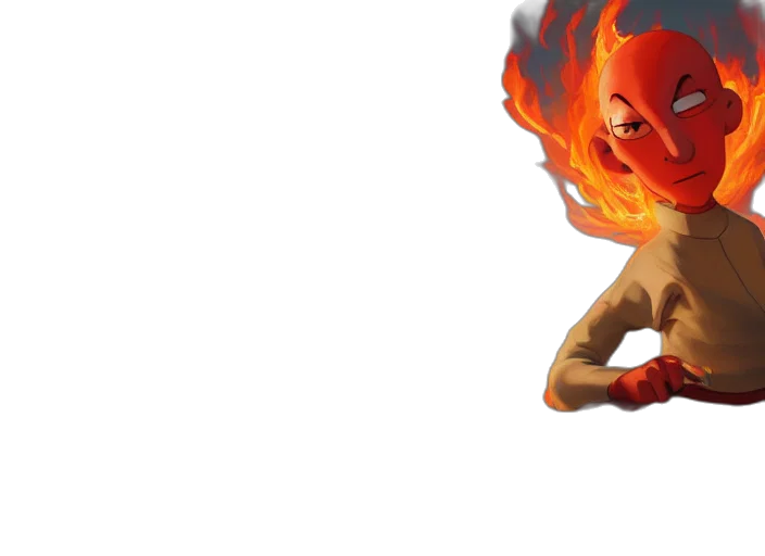 mask, concept art, fantasy art, pixel art, comic book art, fire, squidward, wearing transparent PNG cut-out