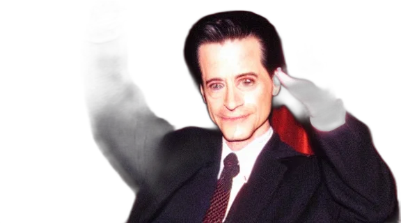 face, photorealistic, agent, cooper, show, twin, peaks, waving transparent PNG cut-out