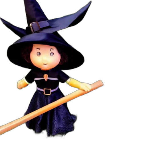 staff, hat, 3d render, concept art, pixel art, fantasy art, witch, riding transparent PNG cut-out