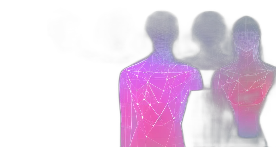 robot, dress, vaporwave, 3d render transparent PNG cut-out