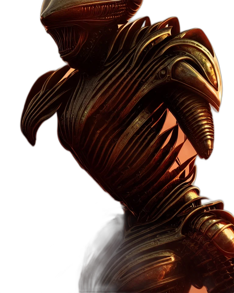 robot, creature, mask, hair, concept art, 3d render, photorealistic, fantasy art transparent PNG cut-out