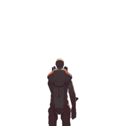 robot, jacket, weapon, staff transparent PNG cut-out