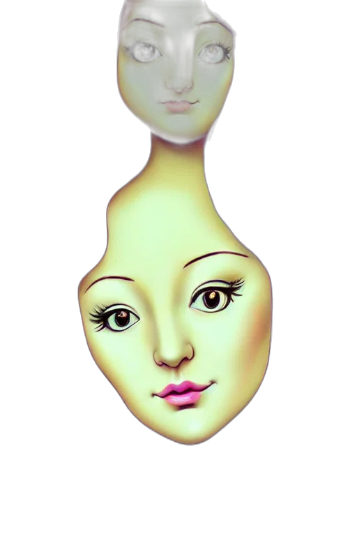 face, mask, creature, crown, 3d render, cartoon, photorealistic, vaporwave transparent PNG cut-out