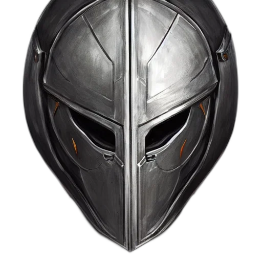 mask, face, crown, weapon, concept art, fantasy art, 3d render, photorealistic transparent PNG cut-out