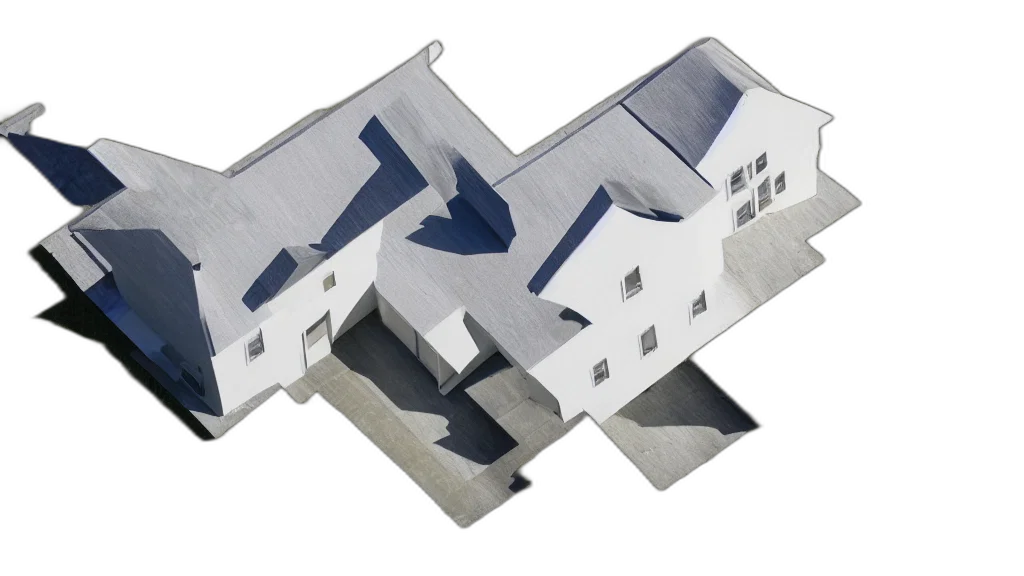 building, umbrella, 3d render, concept art, photorealistic, oblique, projection, house transparent PNG cut-out