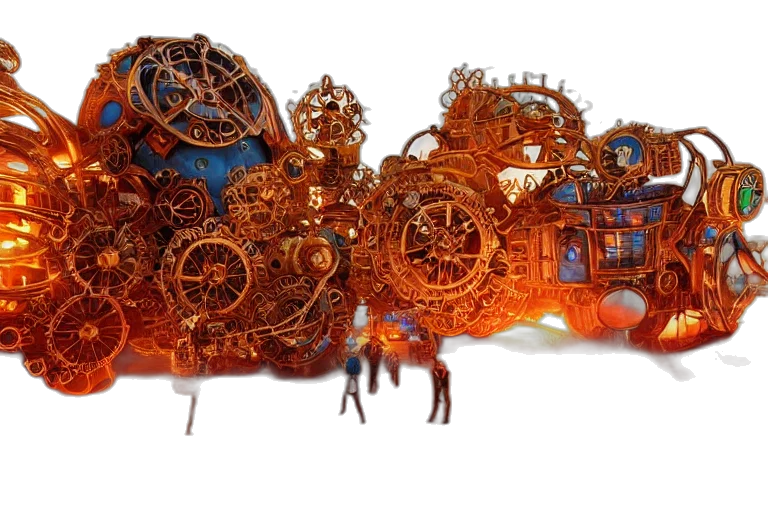 crown, weapon, robot, car, 3d render, concept art, fantasy art, outer space transparent PNG cut-out