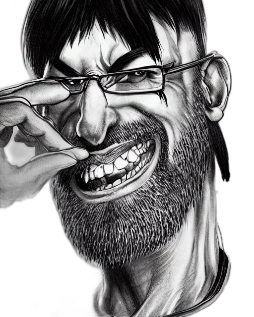 face, staff, cartoon, comic book art, pencil sketch, photorealistic, highly, detailed transparent PNG cut-out