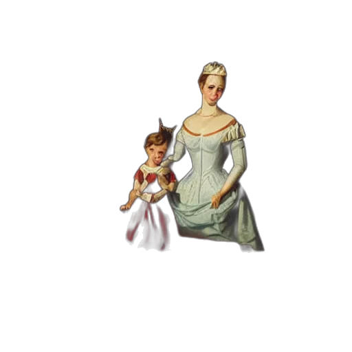 dress, crown, jewelry, staff transparent PNG cut-out