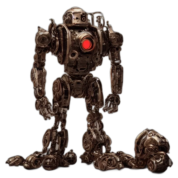 robot, creature, weapon, staff transparent PNG cut-out