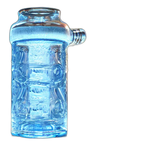 bottle, weapon, 3d render, photorealistic, blue, water, leads, another transparent PNG cut-out
