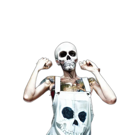 mask, robot, dress, face, concept art, cyberpunk, pixel art, 3d render transparent PNG cut-out