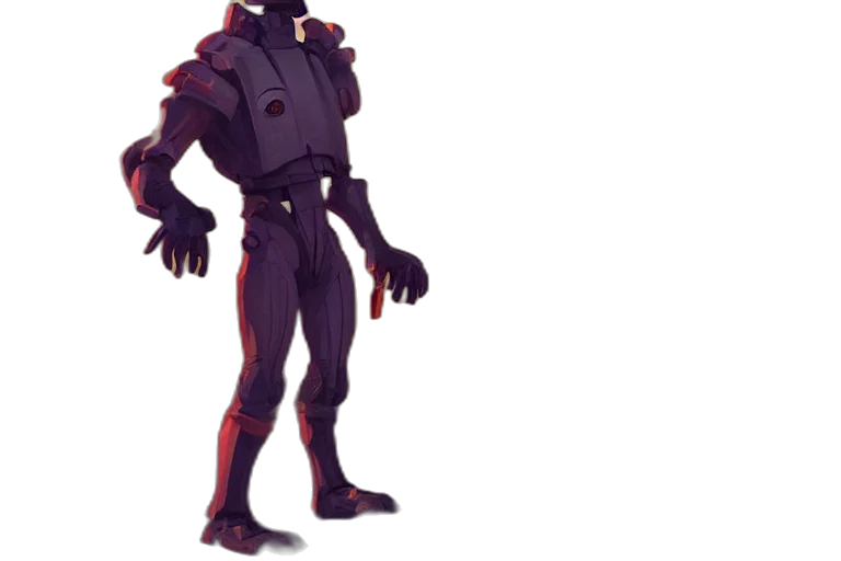 robot, creature, staff, mask transparent PNG cut-out