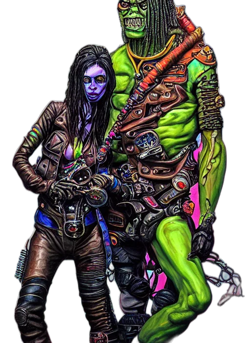comic book art, concept art, cyberpunk, fantasy art transparent PNG cut-out