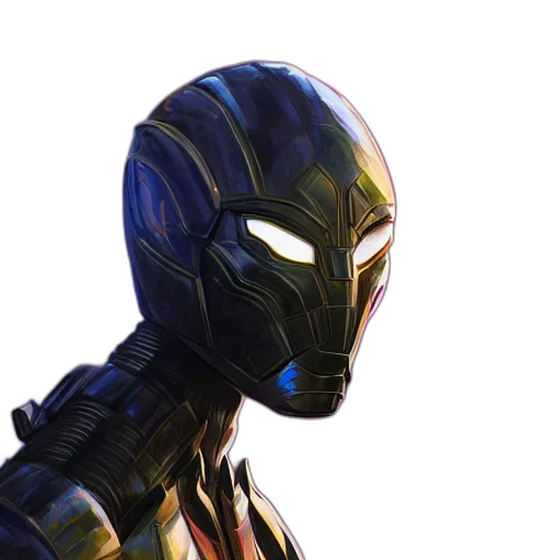 mask, robot, 3d render, concept art transparent PNG cut-out