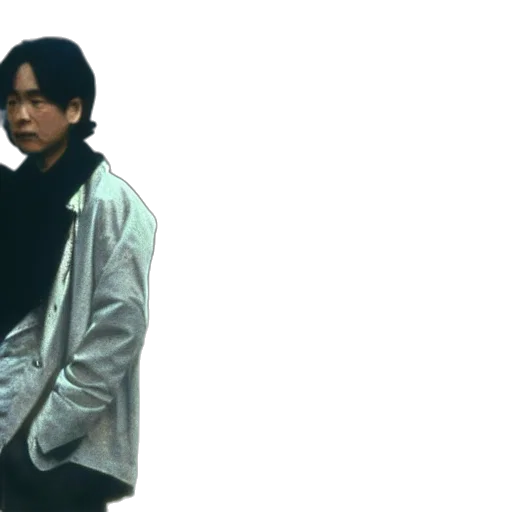 jacket, staff, creature, robot transparent PNG cut-out