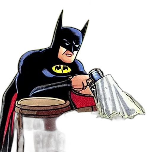 comic book art, concept art, photo, batman transparent PNG cut-out