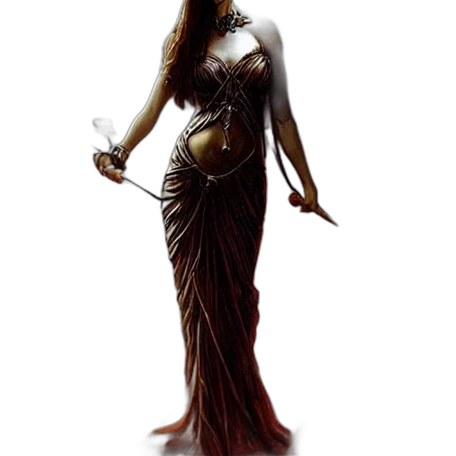 dress, jewelry, staff, fantasy art, concept art, 3d render, photorealistic, earth tones transparent PNG cut-out