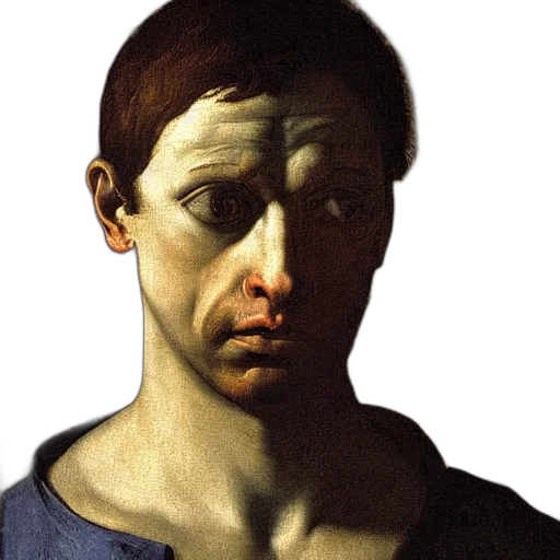 face, mask, photorealistic, oil painting, fantasy art, concept art, blue, mannerism transparent PNG cut-out