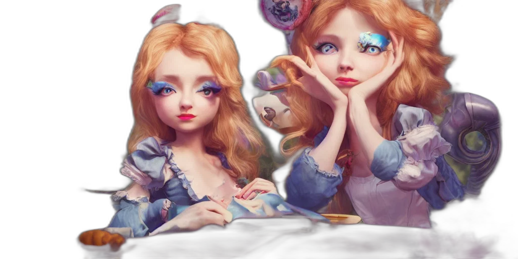 fantasy art, photorealistic, 3d render, concept art, underwater, snow, outer space, pastel transparent PNG cut-out