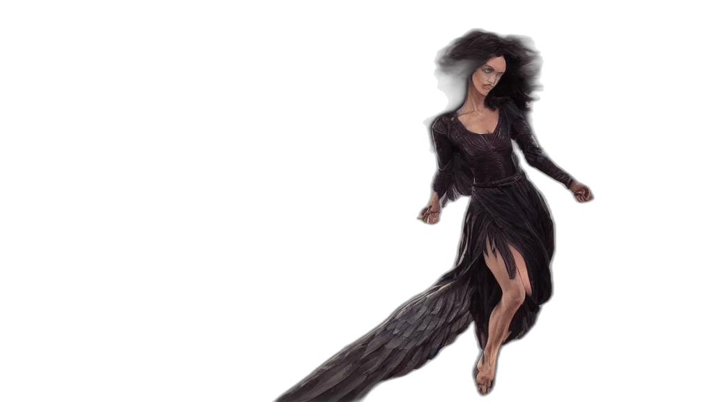 dress, hair, creature, fantasy art, concept art, comic book art, pixel art, dark transparent PNG cut-out