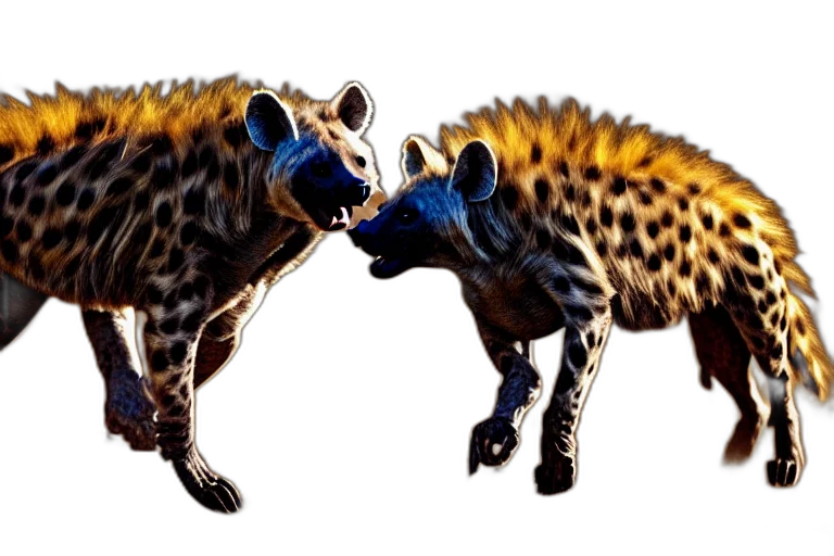 animal, creature, concept art, 3d render, photorealistic, fantasy art, hyena, themed transparent PNG cut-out