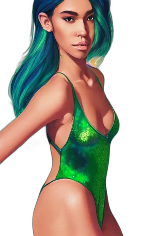 dress, fantasy art, concept art, cartoon, photorealistic, green, neon, colorful transparent PNG cut-out