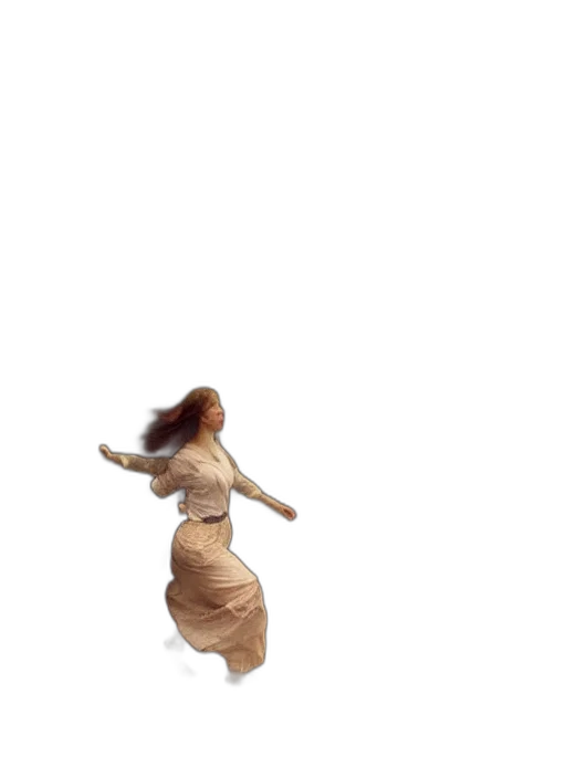 dress, hair, staff, shoes transparent PNG cut-out