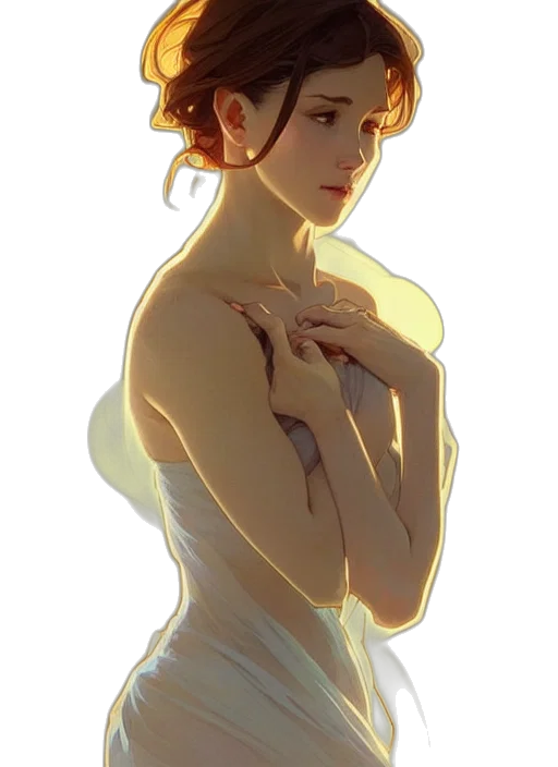 dress, crown, jewelry, staff transparent PNG cut-out