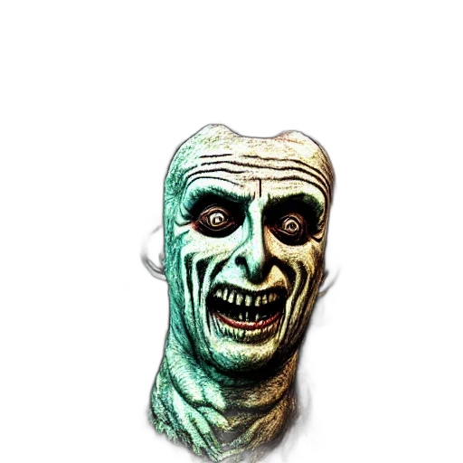 mask, creature, face, staff, 3d render, concept art, comic book art, photorealistic transparent PNG cut-out