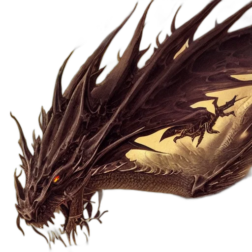 dragon, creature, weapon, hair, concept art, fantasy art, dark, see transparent PNG cut-out