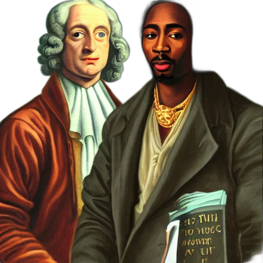 cartoon, concept art, sir, isaac, newton, tupac, shakur, homies transparent PNG cut-out