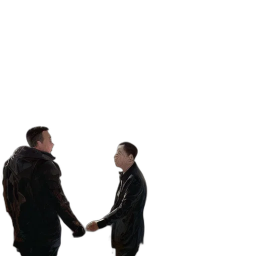 jacket, umbrella, staff, robot transparent PNG cut-out